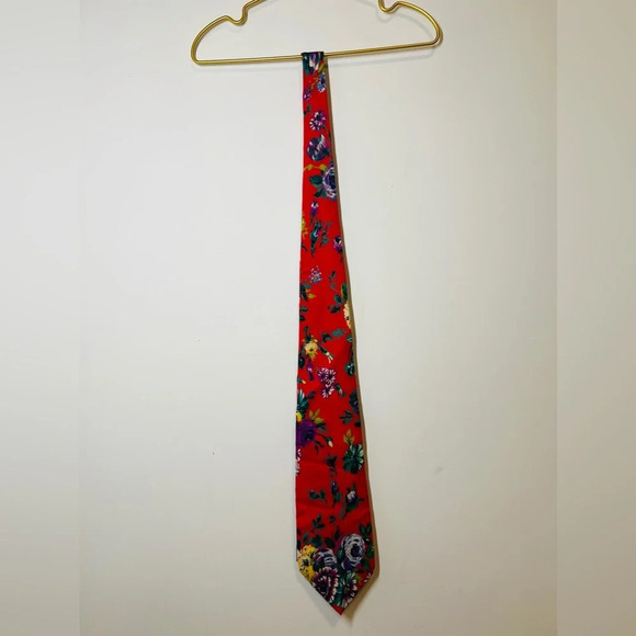 Liz Claiborne Floral Tie  Red Multicolor - Picture 7 of 10